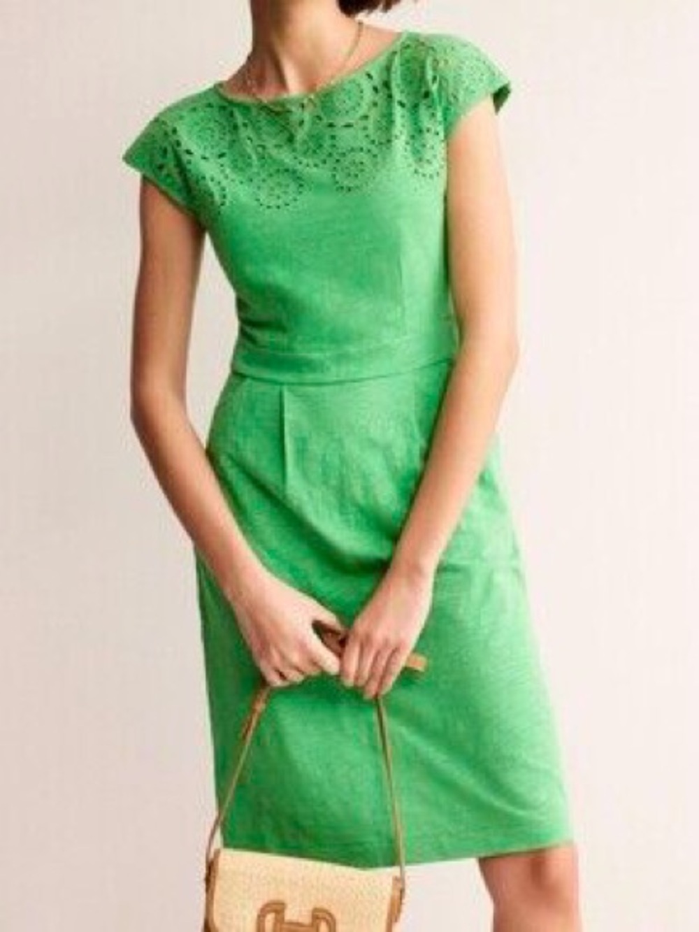 Boden kelly green eyelet dress Florrie Broderie
